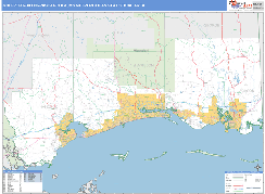 Gulfport-Biloxi-Pascagoula Metro Area Digital Map Basic Style